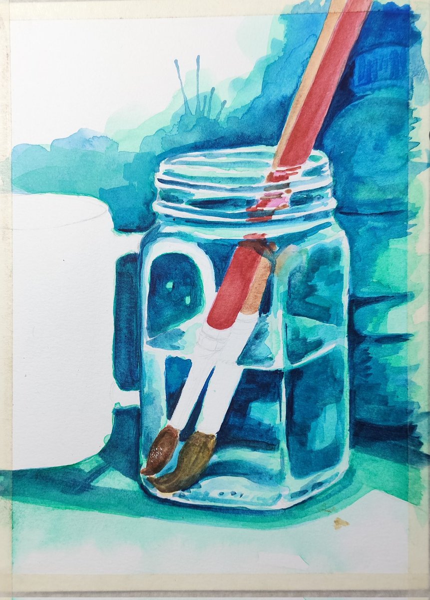 Be_Illustrated's tweet photo. Proses belajar nggambar obyek transparan menggunakan cat air.
7 jam nggambar + nunggu kering + leyeh-leyeh + rokokan.

#watercolor #painting #workinprogress https://t.co/0WTNVvDkrH