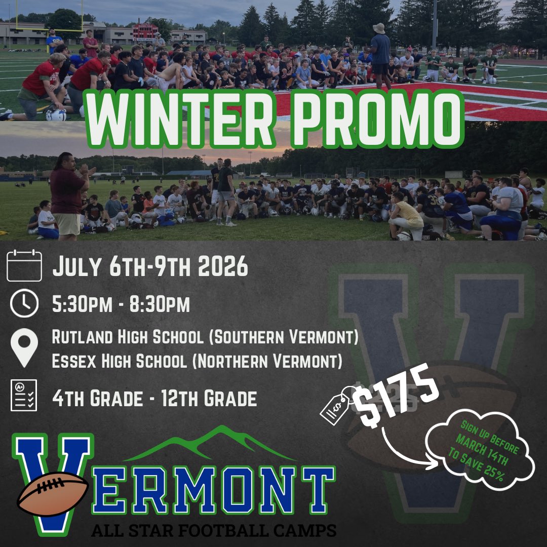 Vermont All-Star Football Camps tweet media