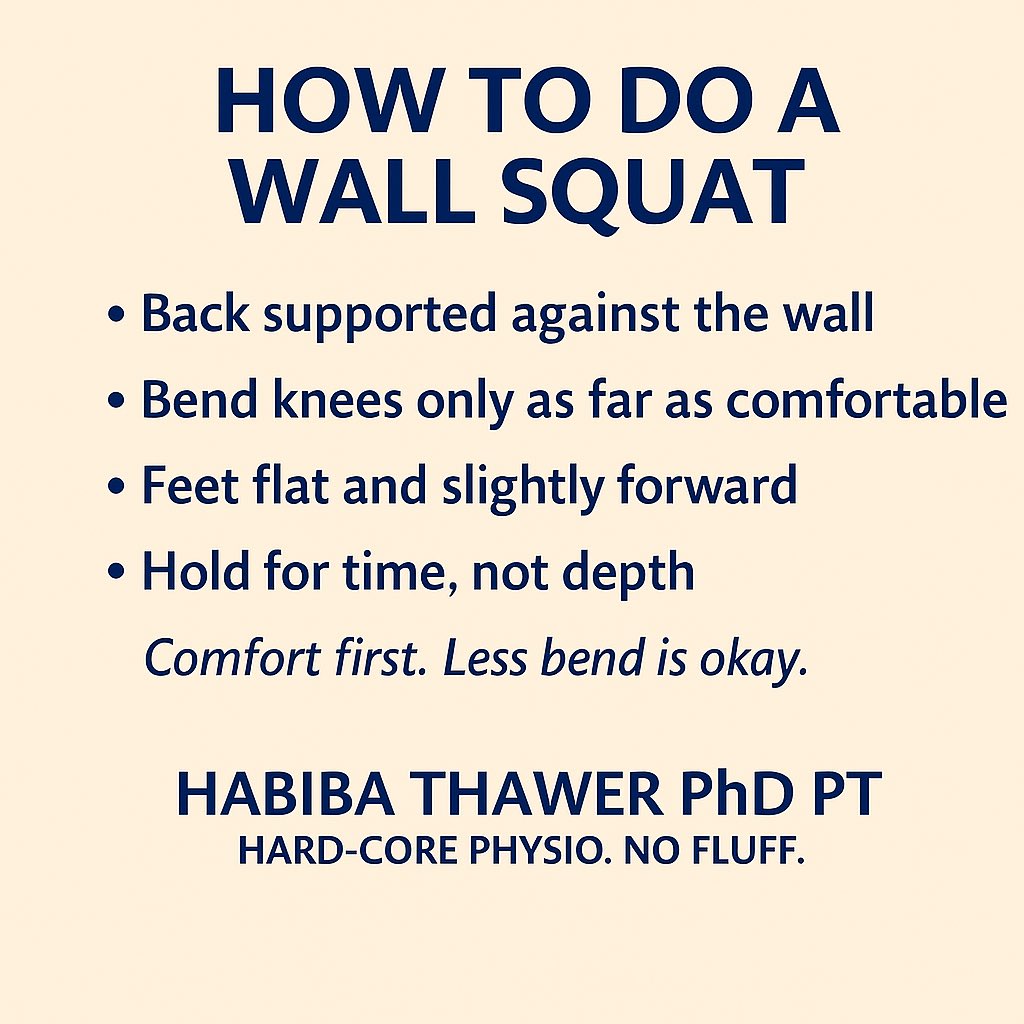 HAThawer's tweet photo. Wall squats are underrated — and powerful.

For knee osteoarthritis, they build leg strength with support, reduce joint stress, and improve confidence with movement.

Technique > depth.

#WallSit
#IsometricStrength
#LegDay
#QuadsOnFire https://t.co/9qcxSFLIBA