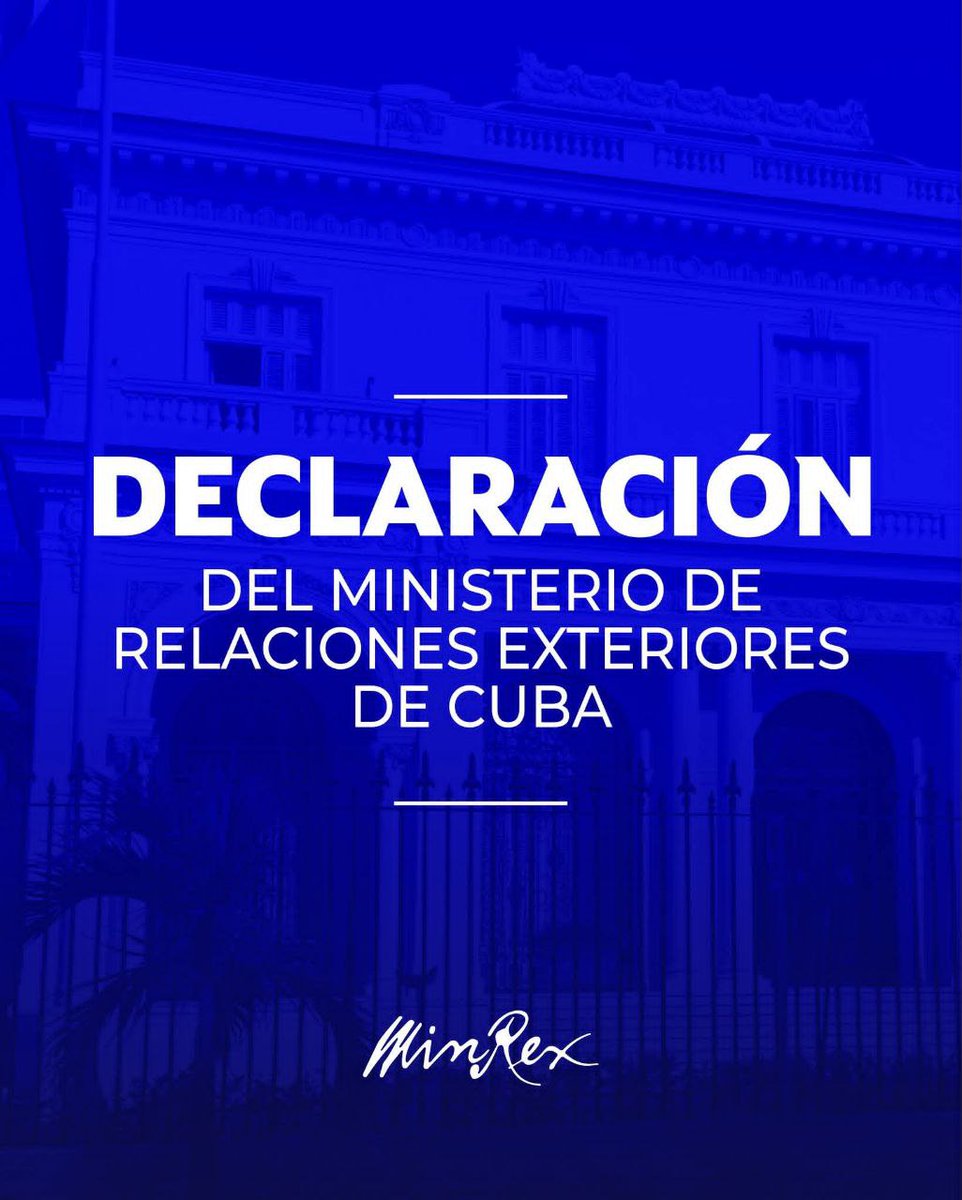 BequeMaya's tweet photo. Cuba llama a detener la nueva agresión de Estados Unidos e Israel contra #Irán y evitar una escalada en Oriente Medio

📌Declaración del Ministerio de Relaciones Exteriores de la República de Cuba

Lea el texto íntegro:
🔗https://t.co/t3epXZW019 https://t.co/NdmMCHxT3g