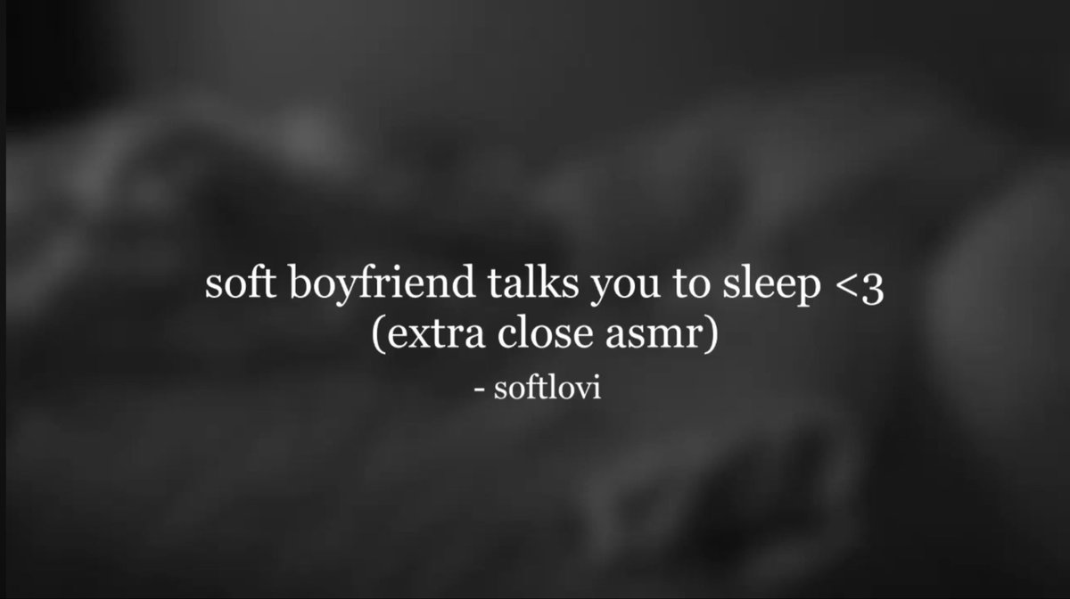 hai i posted on yt again :)

soft boyfriend talks you to sleep in your ear ♡ | [ASMR] [Sleep Aid] [Soft Talking] [Cozy]
youtu.be/ndUYQEtAHCU