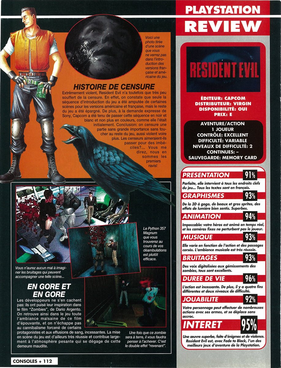AllmightoFranky's tweet photo. Un joli test de 3 pages pour la sortie du jeu de #Capcom sur la #Playstation dans #ConsolesPlus avec les avis de Spy et Elvira avec une belle note de 95%,puis la superbe couv de #PlaystationMagazine! 2/5 https://t.co/EhYoMtrtVf