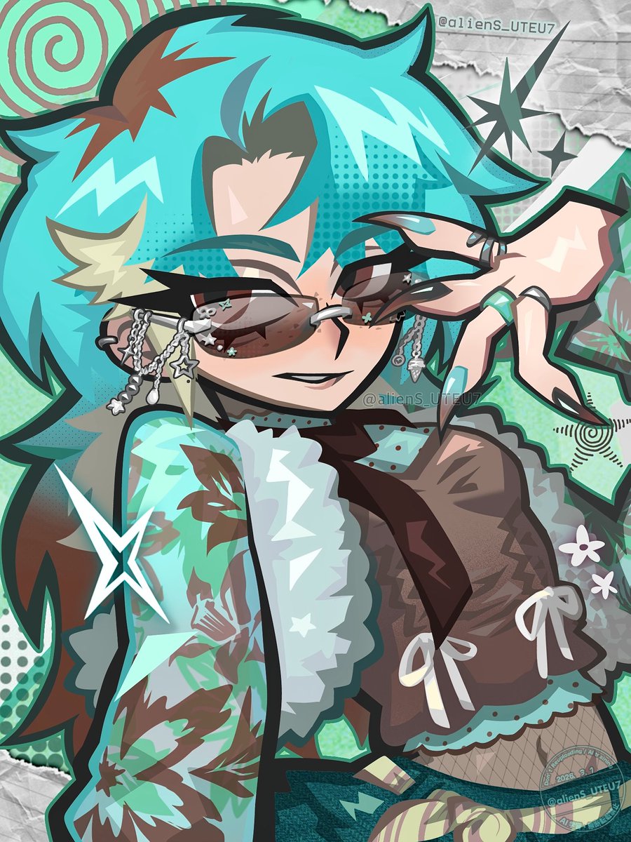 oc🩵🤎🍪☁︎☁️
#イラスト 
#illustration