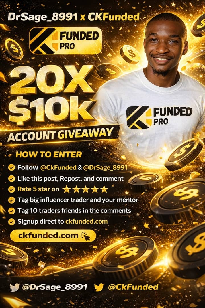 🎁 $200k Prop Firm Giveaway  with <a href="/CkFunded/">CK Funded</a>

20 x $10k Challenge Accounts (2 steps) 

To enter 👇
📌 Follow <a href="/DrSage_8991/">Daniel Sage</a> &amp; <a href="/CkFunded/">CK Funded</a> 
✅ Like this post
🔁 Repost
💬 Comment
⭐ Rate us 5 stars on Trustpilot
👤 Tag a big trader &amp; your mentor
👥 Tag 10 trader friends
📝 Sign up 👉
