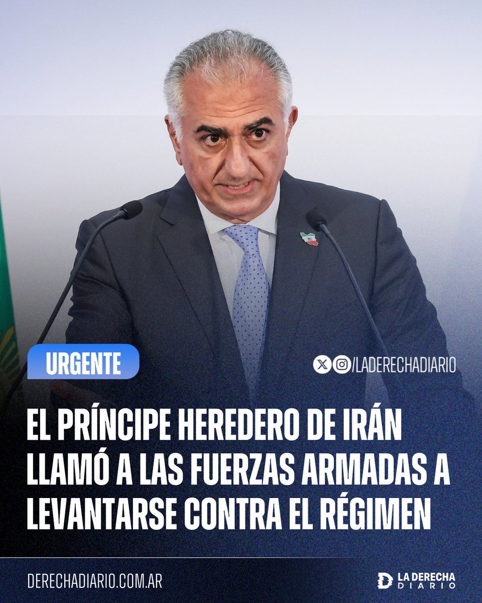 🚨🇮🇷🇺🇸🇮🇱 | #URGENTE El príncipe heredero de Irán, el Shah Reza Pahlavi, llamó a las Fuerzas Armadas a unirse al pueblo iraní y levantarse contra el régimen terrorista: "Juntos, unidos y firmes, lograremos la victoria final y celebraremos la libertad de Irán en toda nuestra