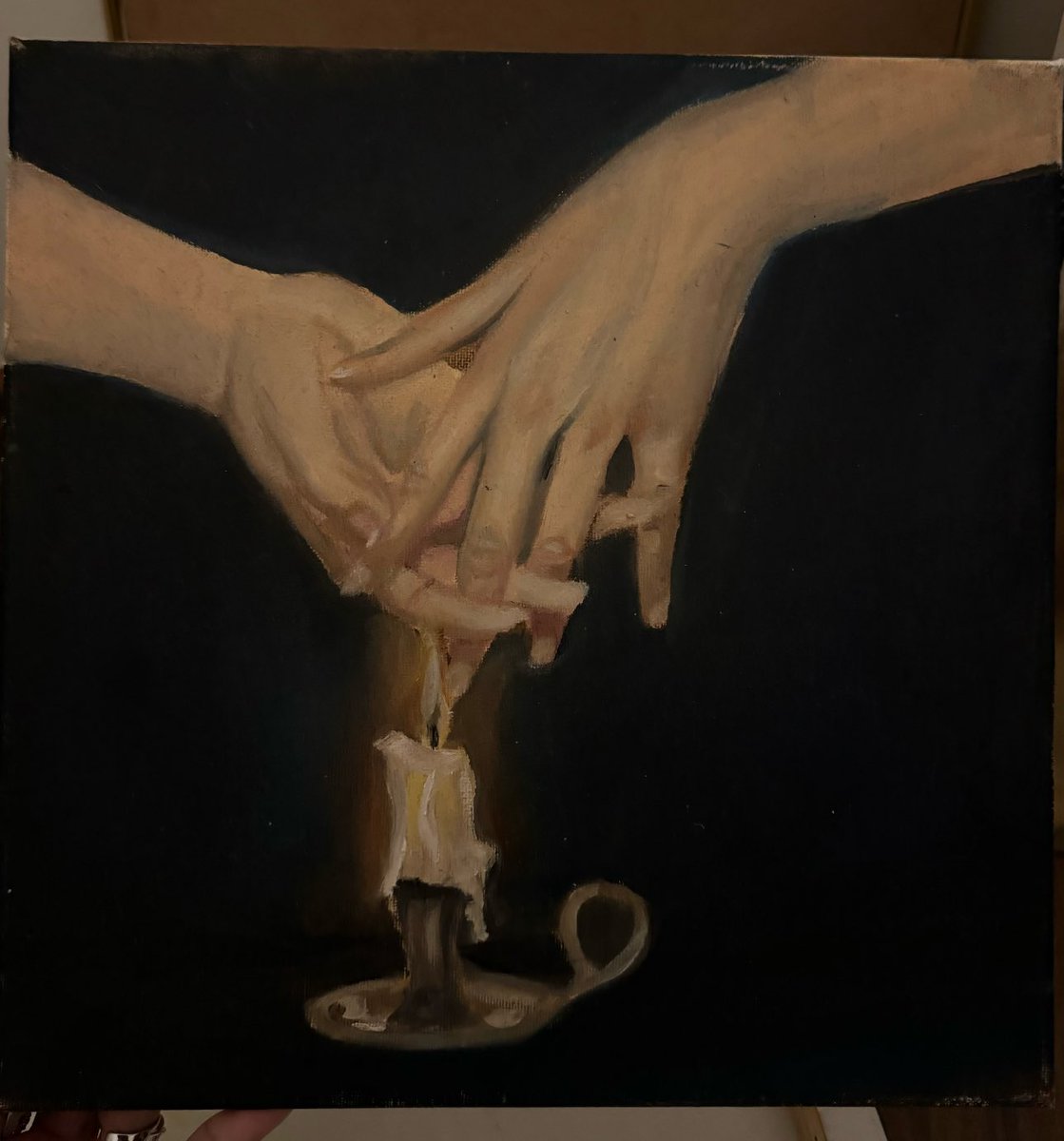 تجربتي في رسم اللوحة الأولى ،رسم اليدين ممتع وبمثابة التدريب