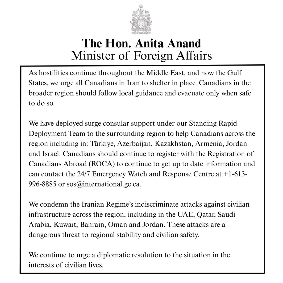 Anita Anand tweet media