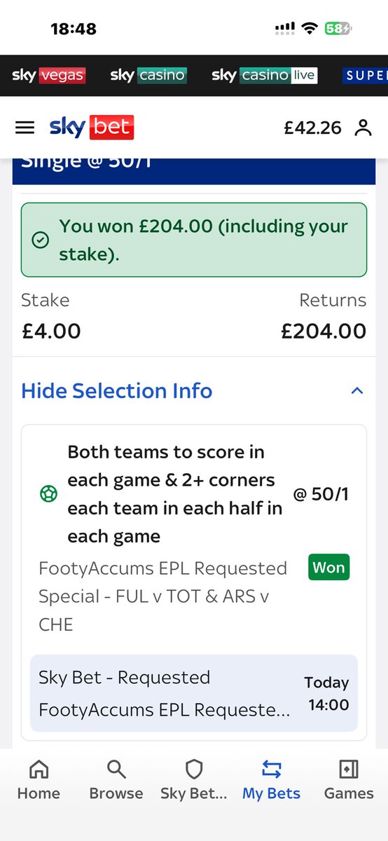 TOakwell's tweet photo. @1robfarmer @FootyAccums sweet mate https://t.co/0wzFgPfqtw