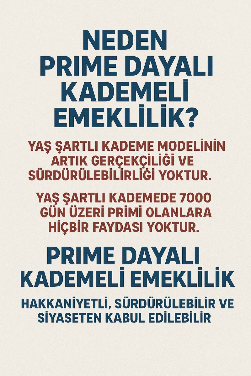 <a href="/iyiphaber/">İYİ Haber</a> <a href="/KademeFed/">Kademeli Emeklilik Federasyonu</a> <a href="/SBugraKavuncu/">Buğra Kavuncu</a> Emekle alakası olamayan Sigorta Giriş tarihinin emeklilikte baz alınması nedeniyle
Yaşı küçük ve primi az olanlar 38-43 yaşında emekli olurken,
Yaşı büyük ve primi fazla olanlar 58-60 yaşında emekli olacak

Prim ya da doğum yılına uygun kademeli emeklilik şarttır
#KademedeBirlik