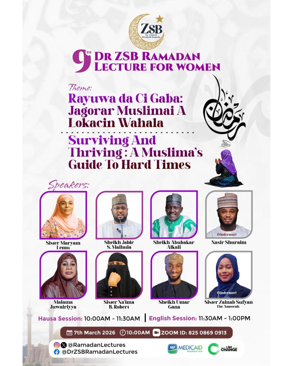DR ZAINAB S BAGUDU RAMADAN LECTURE 4 WOMEN tweet media
