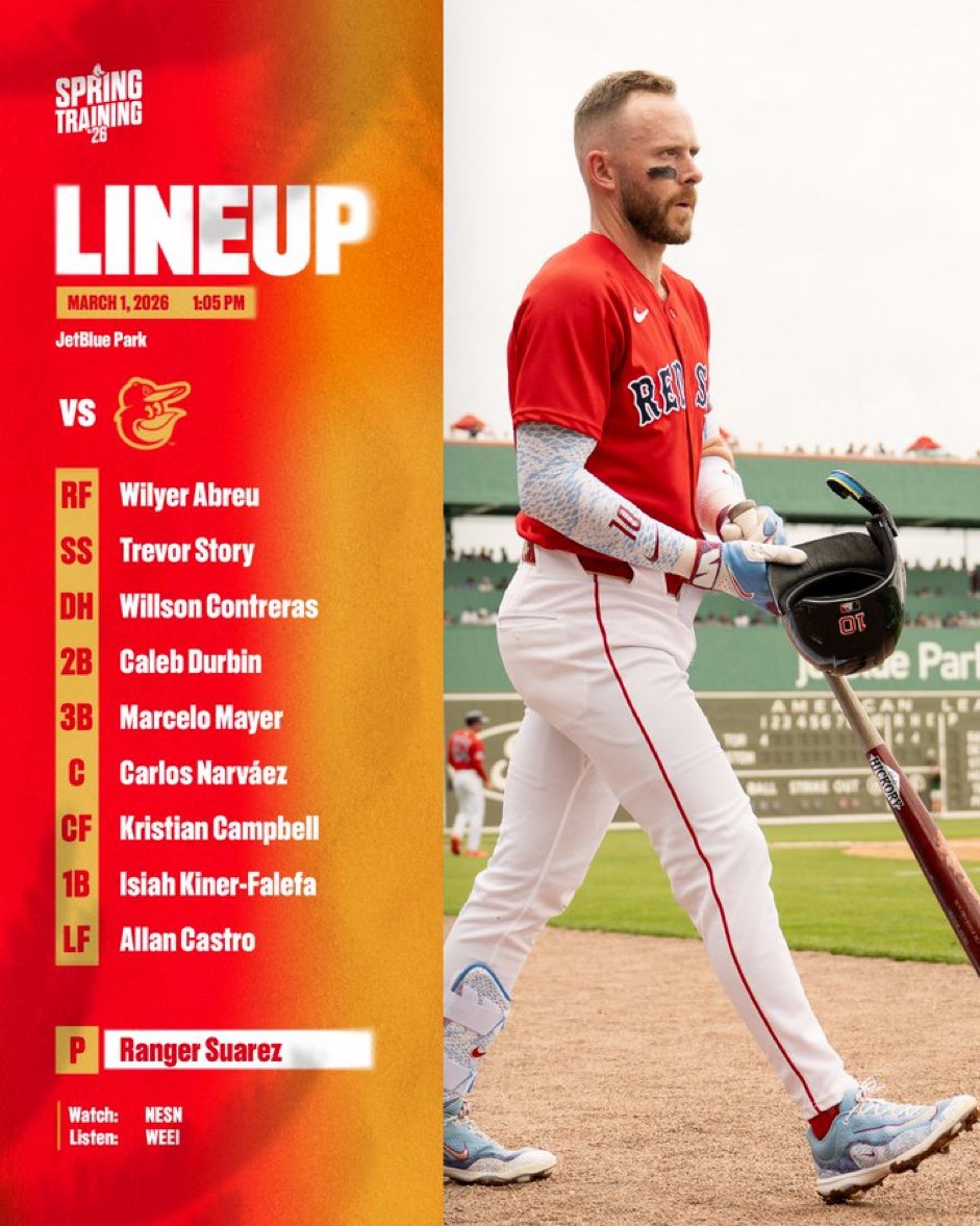 Nuestro lineup dominguero 🌴⚾️.