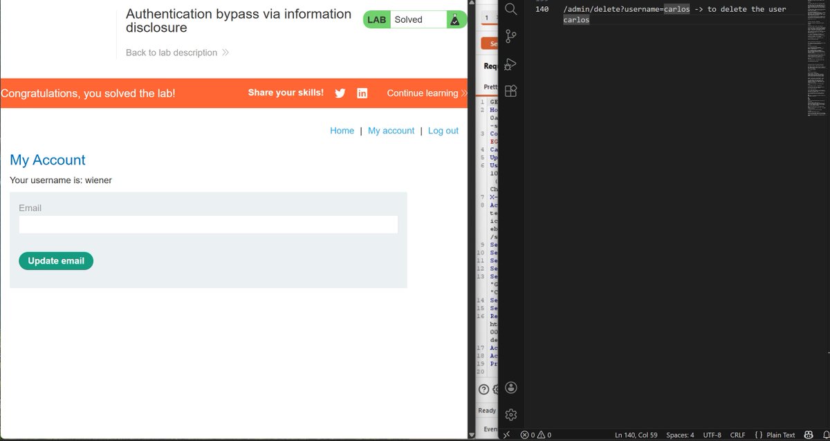 Day 86

I have completed the Information Disclosure module today and solved all labs on it, unto the next 

<a href="/real_nuelOj/">Nuel</a> <a href="/ireteeh/">Dr Iretioluwa Akerele</a> <a href="/elormkdaniel/">Elorm Daniel</a> <a href="/TemitopeSobulo/">Temitope Sobulo🛡️</a> <a href="/CyberRacheal/">Cyber_Racheal</a> <a href="/Shabosec/">Koupon</a> <a href="/Cyblackorg/">CyBlack</a>