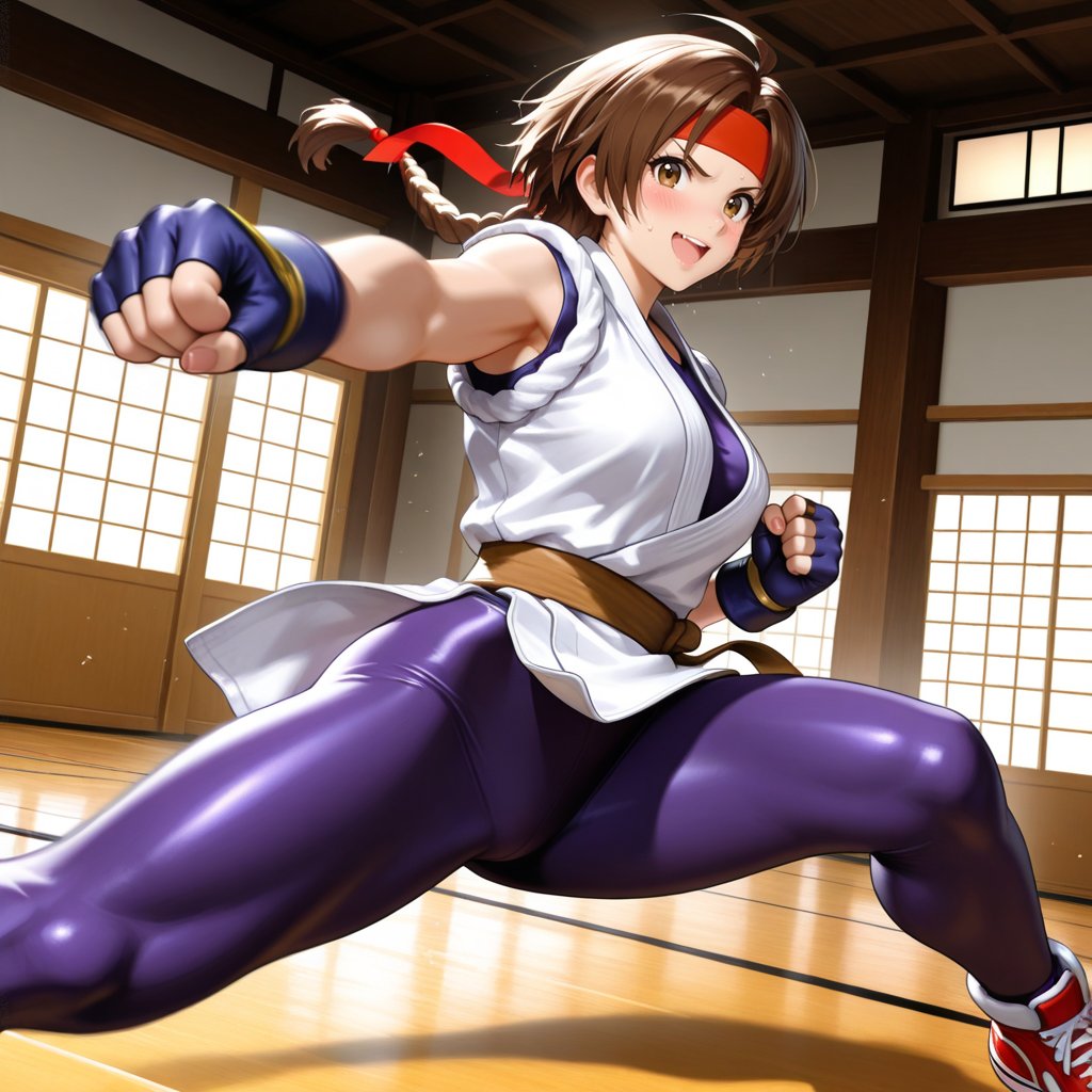 ユリ・サカザキ フォローワさんの為に、タイツを堪能できる構図