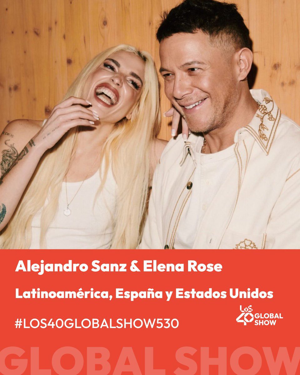 Pura clase para seguir la tarde. 🧳✨
<a href="/AlejandroSanz/">Alejandro Sanz</a> y @ElenaRose nos traen 'Rimowa' en este #40GlobalShow530. 
La combinación perfecta para seguir conectados con <a href="/TonyAguilarOfi/">Tony Aguilar</a>. 🎤🇪🇸🇻🇪
👂 Play.los40.com