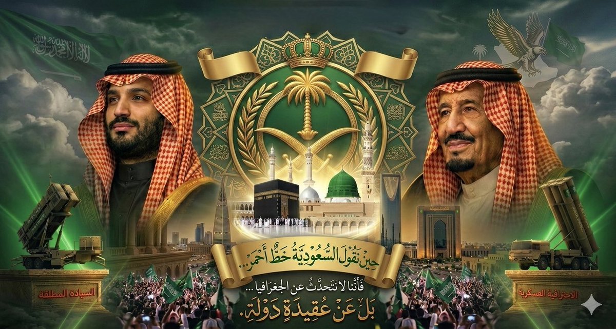 أمن السّعودية يا الاغبياء خط أحمر
لا تنجرف في شي والله منت قده

تبي السّلامة ادحر أبليس فيما تضمر
حنّا ترانا كعام اللّي يبينا نجي ضده

💚🇸🇦💚

 #السعوديه_خط_احمر