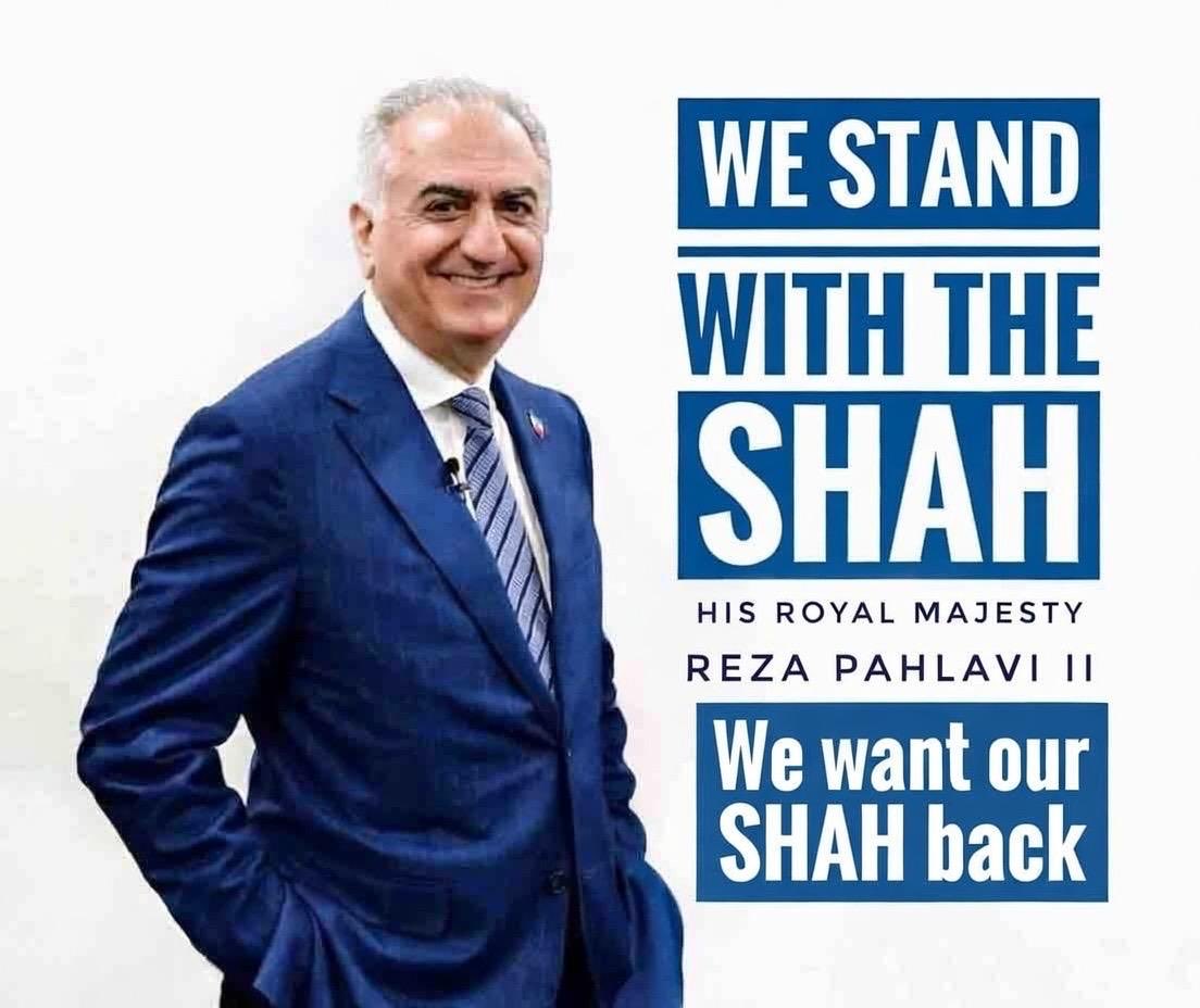 We stand with King Reza Pahlavi .
#KingRezaPahlavi
#جاويدشاه‌
#We_stand_with_King_Reza_Pahlavi
