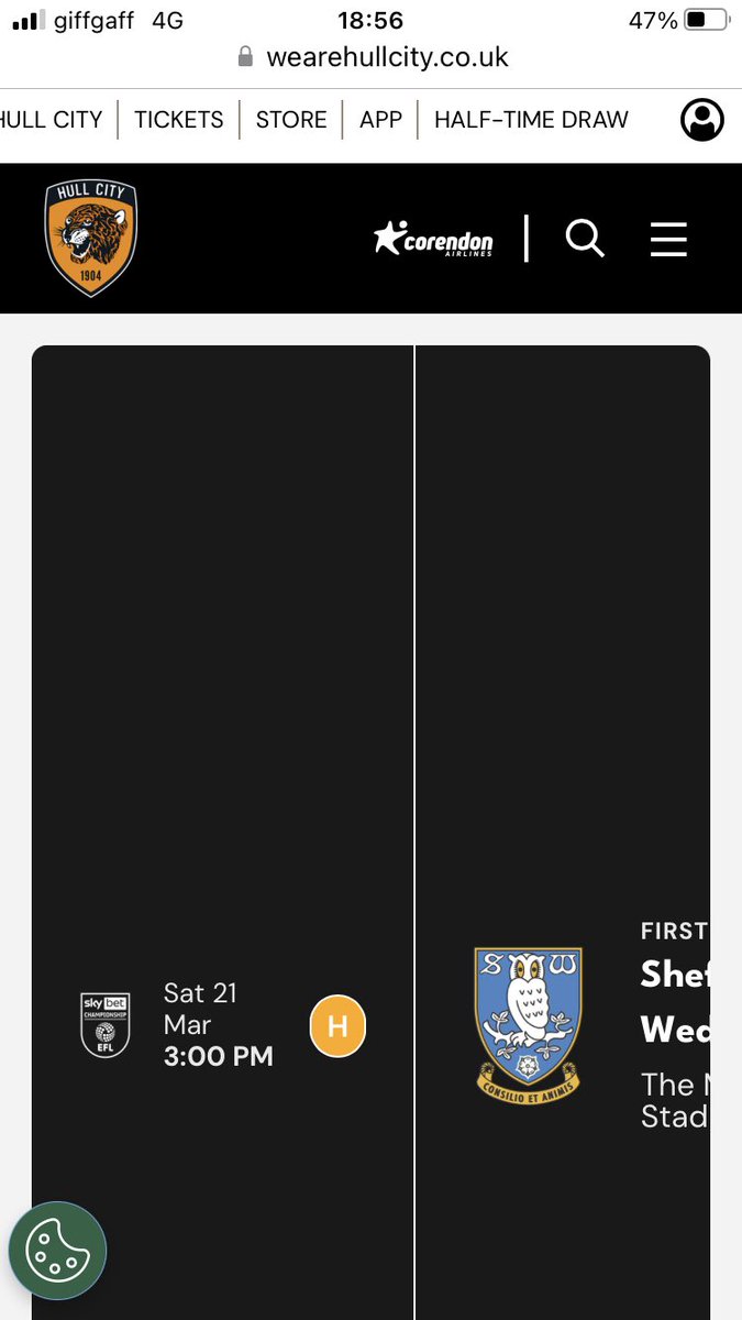 Grandma105's tweet photo. @HullCity Just taken this screenshot from the app. https://t.co/f9GtgHGObQ