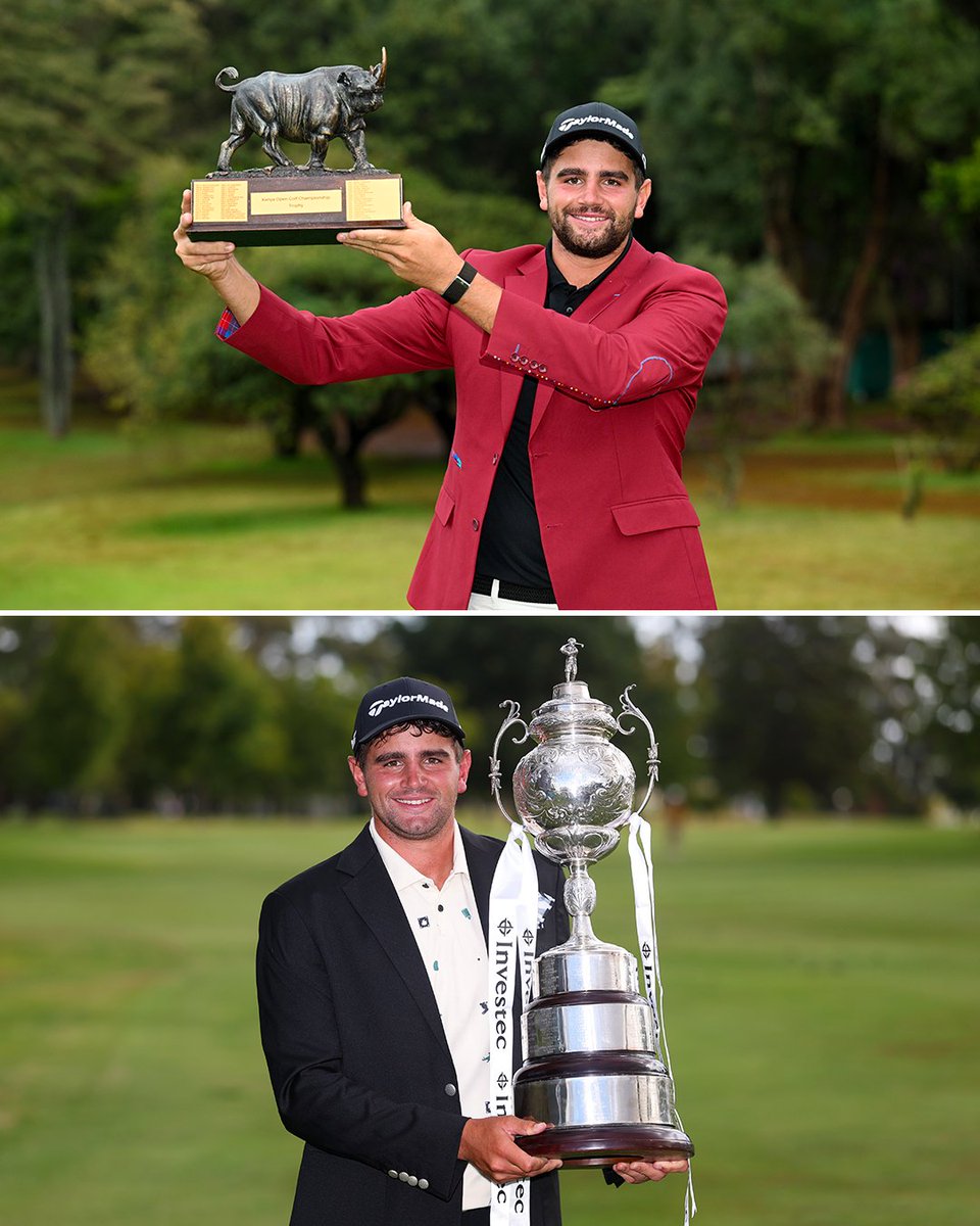 DPWorldTour's tweet photo. It took Casey Jarvis 84 tournaments to win once. It’s taken him just seven days to win twice.

#InvestecSAOpen https://t.co/8bslZ4FqDA