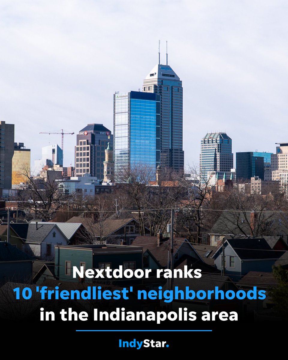 indystar's tweet photo. A new look at community trends highlights which neighborhoods in central Indiana are considered the most welcoming. From established Indy spots to fast‑growing suburbs, here’s who stood out ➡️ https://t.co/QEmkXQvKry https://t.co/2UrdlecdGc