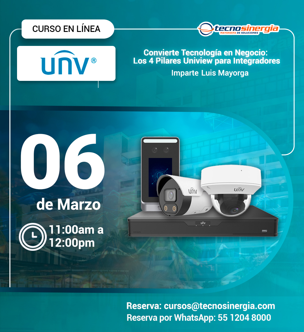 Tecnosinergia's tweet image. Convierte Tecnología en Negocio: Los 4 Pilares Uniview para Integradores
📅 6 de Marzo del 2026 
⌚ 11:00am a 12:00pm
💻 Curso en línea

Registro 👇
ow.ly/zYct50Ynl85

Registro por WhatsApp
👉 ow.ly/ynwG50Ynl88

#uniview #unv #estrategiacomercial #negociodeseguridad