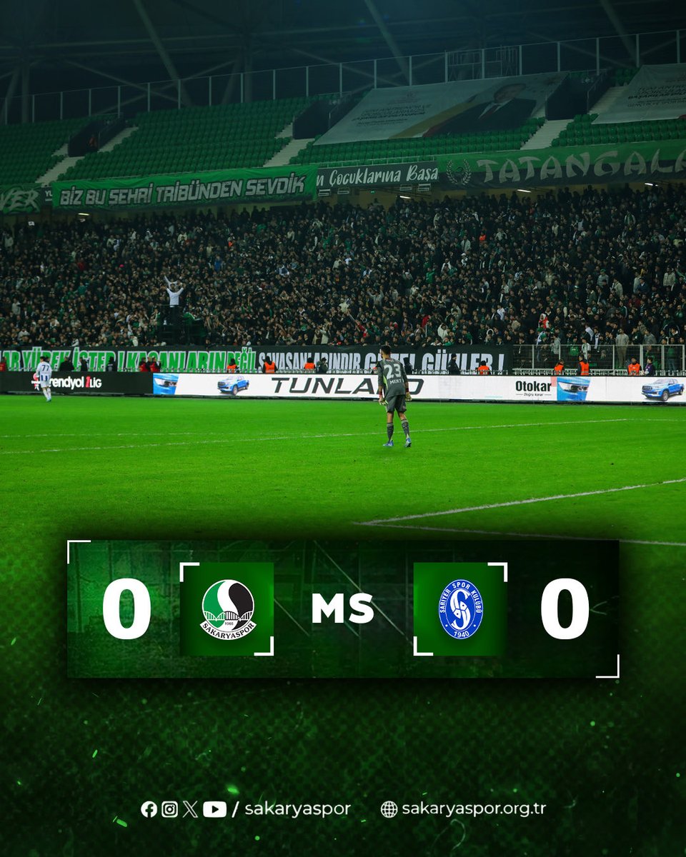 Sakaryaspor's tweet photo. Maç sonucu| Sakaryaspor 0-0 SMS Grup Sarıyerspor 

#SAKvSAR https://t.co/pVAxp8HROX