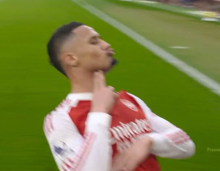 What was William Saliba trying to communicate with this celebration??