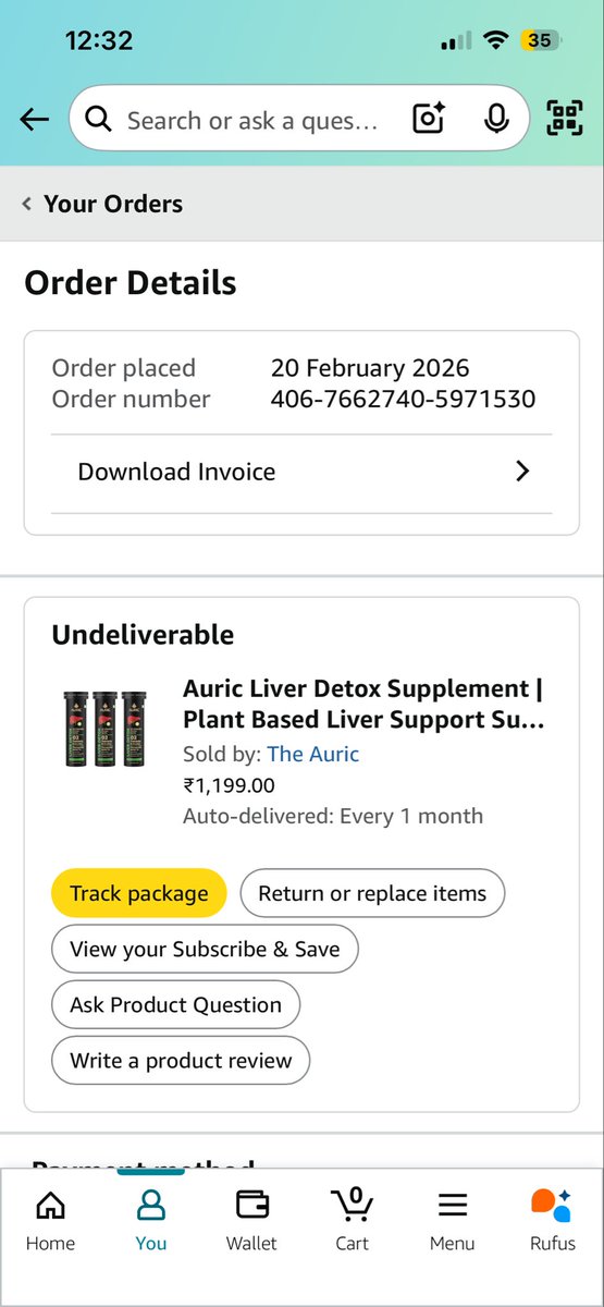 rohit_a09's tweet photo. @DrinkAuric Please see order details. I doubt @amazonIN is doing anything about it else would have seen change in status to reattempt delivery #PoorService https://t.co/pOF6RfD6x6