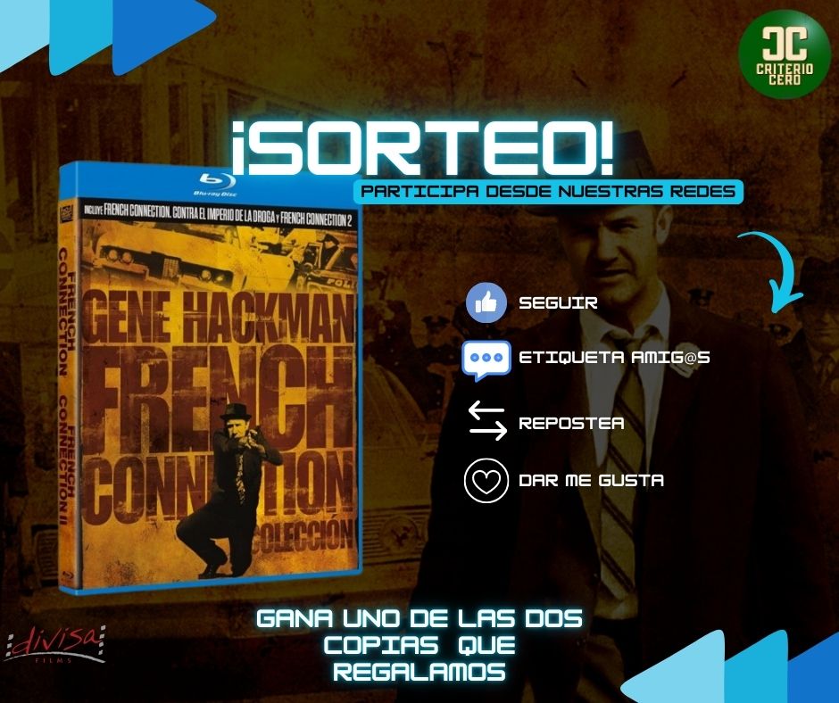 CriterioCero's tweet photo. Celebramos nuestro programa sobre
 The French Connection
🎁 Regalamos 2 copias en Blu-ray (Colección) gracias a @DivisaFilms 

Para participar:
✅ Dale like
✅ Sigue a @CriterioCero 
✅ Menciona a un amigo
✅ Haz repost

📅 Tienes hasta el 11 de marzo.
¡Participa ya! 👇 https://t.co/ykagEe4ayI