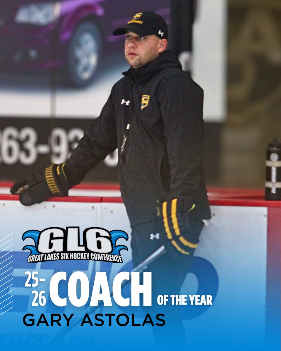 GL6hockey's tweet photo. Gary Astalos of Adrian College is the recipient of the 25-26 GL6 Coach of the Year Award https://t.co/RI7tsTNpZT