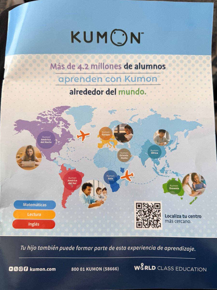 EduardoAgSi's tweet image. Vi este anuncio, y pensaba meter a mi hijo, hasta que me di cuenta que confunden África con Asia. Que pena. ¿Así promocionan experiencia de clase mundial? ⁦@KumonMexico⁩ #kumon ⁦@Reforma⁩