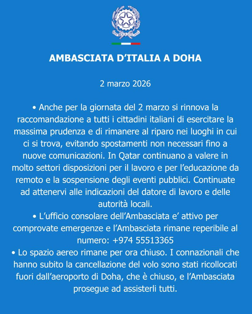 Italy in Qatar (@italyinqatar) on Twitter photo 