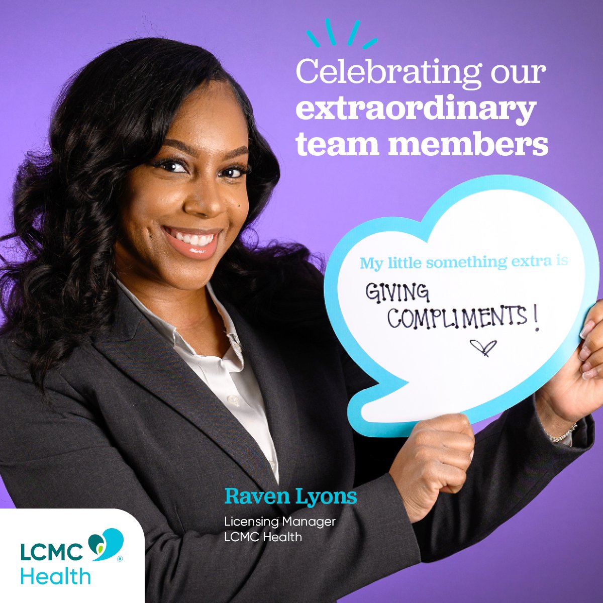 LCMCHealth's tweet image. Raven Lyons is a Licensing Manager at LCMC Health. Her #littleextra is giving compliments! 👏😄 #WorldComplimentDay
Share your Little Extras with us at bit.ly/3SlA2ba.