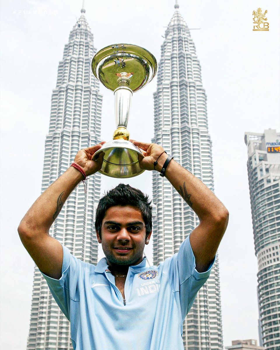 His first ICC trophy. His first reign. 👑

#OnThisDay in 2️⃣0️⃣0️⃣8️⃣, Virat Kohli guided 🇮🇳 to U-19 World Cup glory. 🏆

#PlayBold #ನಮ್ಮRCB