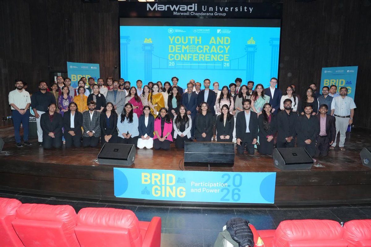 RajoolP's tweet photo. Enriching experience at the Youth & Democracy Conference at Marqadi University with the Centre for Youth Policy & Konrad-Adenauer-Stiftung (KAS) India.
Powerful discussions on youth-led democracy, civic tech & policymaking.
#YADC #Rajkot https://t.co/kFLGYl3Xk8