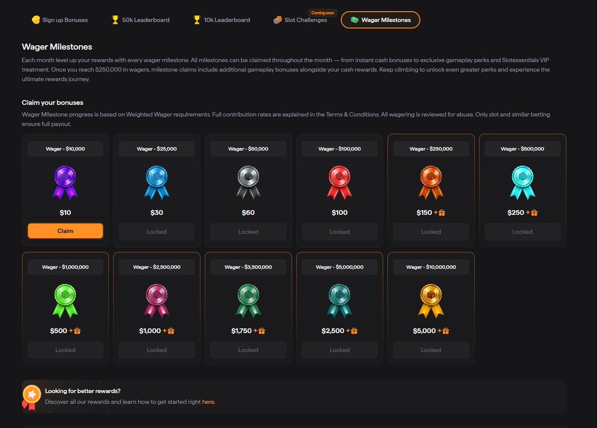 We've been cooking behind the scenes and it's finally time we announce it. ⏳

Rewards Got Even Better - 🤯

You can earn an ADDITIONAL $25,000+ EVERY MONTH! 🤑

How? 👉 Just by wagering on code DAILY on Roobet.

We're very proud to announce our MILESTONE WAGER REWARDS.