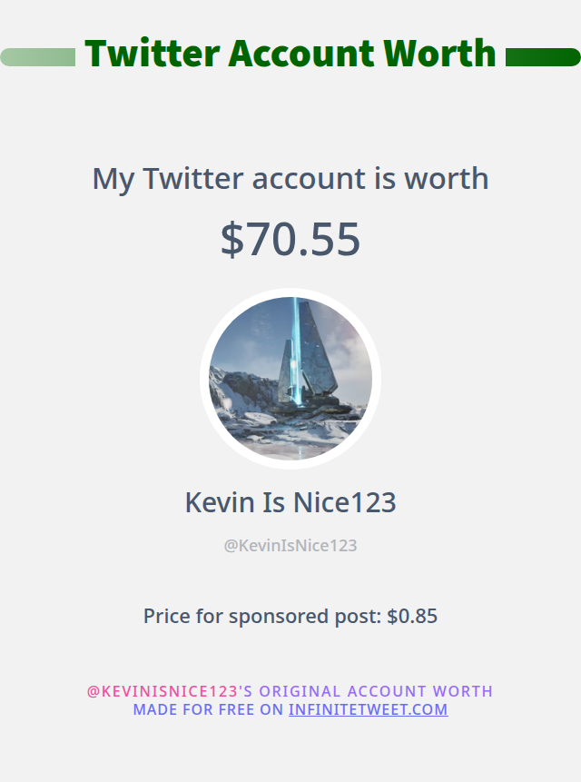 My Twitter worth is: $70.55

➡️ infinitetweet.me/account-worth