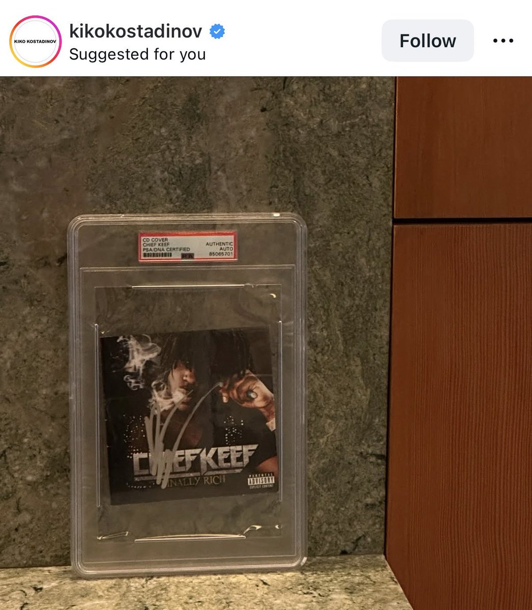 FinalBlow_Chi's tweet photo. Kiko Kostadinov showing off his PSA graded signed copy of Chief Keef’s Finally Rich https://t.co/IGnpJyv64E