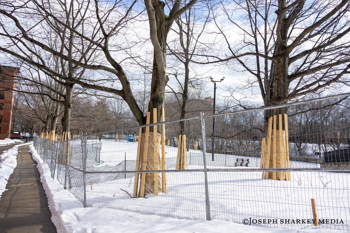 PhotoShark55's tweet photo. Waltham, MA - Construction fencing has been installed around Landry Park as a long-anticipated improvement project officially gets underway.

The Massachusetts Department of Conservation and Recreation (DCR) is overseeing upgrades aimed at modernizing the park and enhancing the overall experience for residents. Originally built in 1978, the park has served the community for decades, and this marks one of the first significant renovation efforts in recent years.

Planned improvements include new benches and seating areas, updated signage, expanded green space enhancements, additional trees for shade, lawn restoration with native plantings, and improved stormwater management systems to reduce erosion and protect the surrounding landscape. The project is designed to create a more welcoming, functional, and visually appealing space for families, pedestrians, and visitors who frequent the Charles River area.

The addition of seating and landscape upgrades is expected to make the park more accessible and comfortable for everyday use, while also preserving the natural character of the space.

Construction fencing is now in place as work begins, and portions of the park may be temporarily closed during the improvement process.

Further updates are expected as the project progresses.