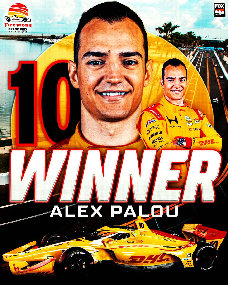 IndyCarOnFOX's tweet image. RIGHT WHERE HE LEFT OFF 🏁

@AlexPalou starts the 2026 INDYCAR season with a win in St. Petersburg! 👏