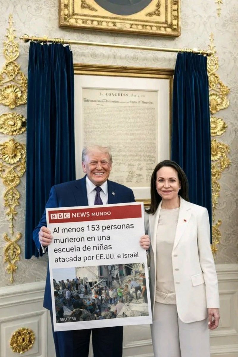Felicidades por el premio <a href="/realDonaldTrump/">Donald J. Trump</a>.

Bien hecho <a href="/MariaCorinaYA/">María Corina Machado</a>