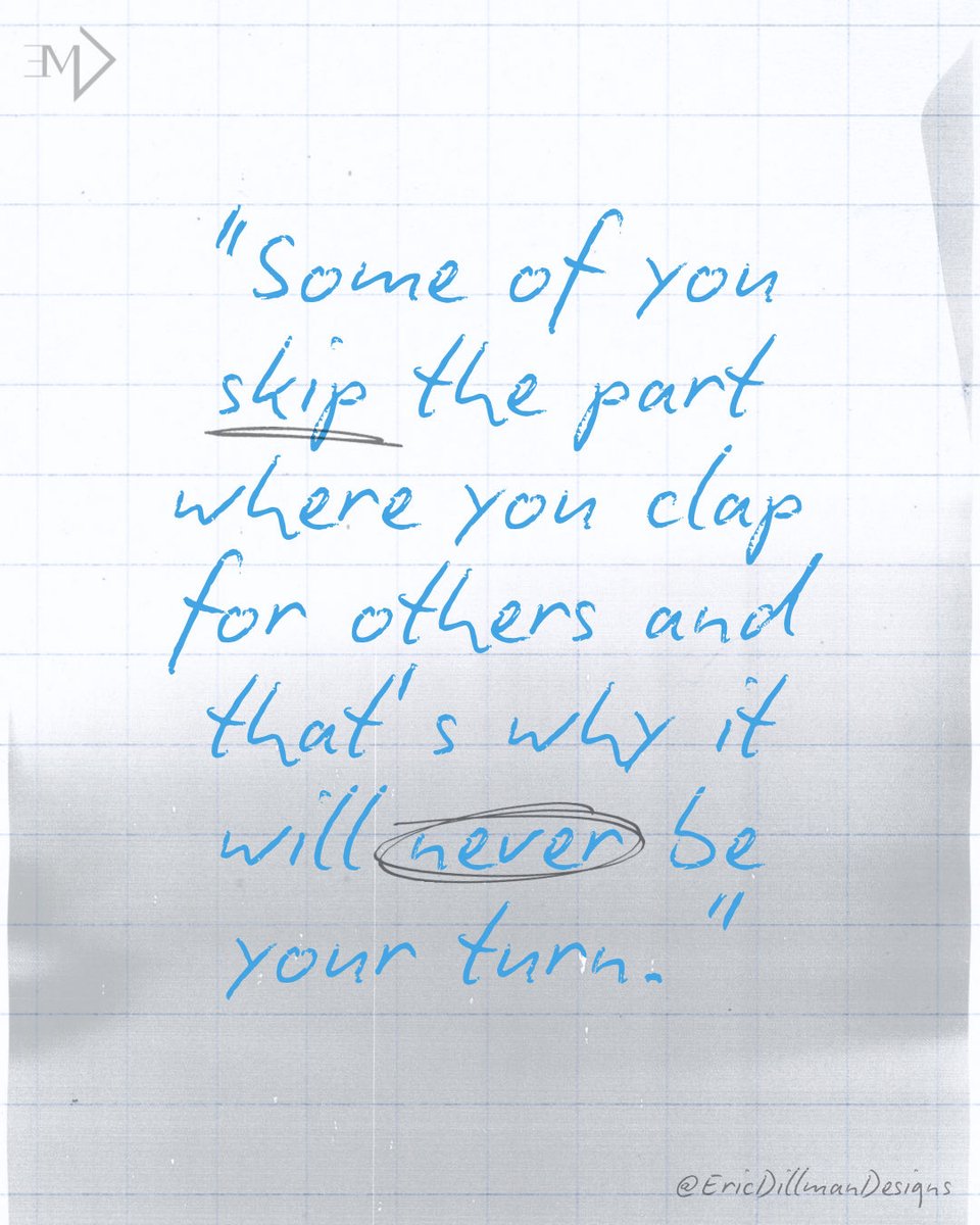 EricDillmanDzn's tweet image. You skip clapping for others.
Scroll past their wins. Stay quiet.

Then wonder why it’s never your turn.

Energy circles back.

Clap loud. Mean it.

#positivity #supportothers