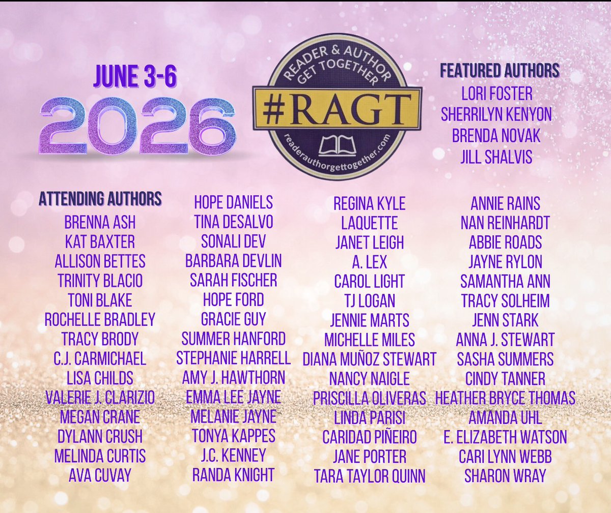 READER &amp; AUTHOR GET TOGETHER

Event dates: June 3-6, 2026
Location: Holiday Inn, Cincinnati Airport, Erlanger, KY

Readers, Author, Books, Games  &amp; Fun!

More info here: readerauthorgettogether.com/registration/

#readers #readerscommunity #booklovers #writingcommunity #booksigning #AuthorsOfX
