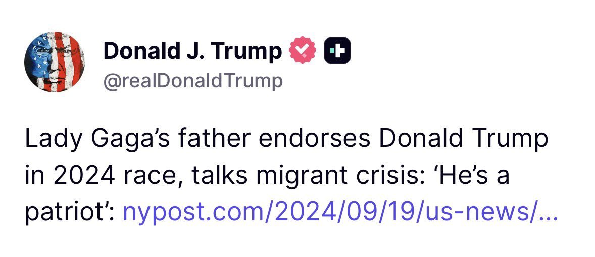 BREAKING: Trump is spending the second day of America’s war on Iran posting about how Lady Gaga’s father endorsed him in the 2024 election. He’s doing this instead of focusing on keeping American troops safe as he sends them into battle.