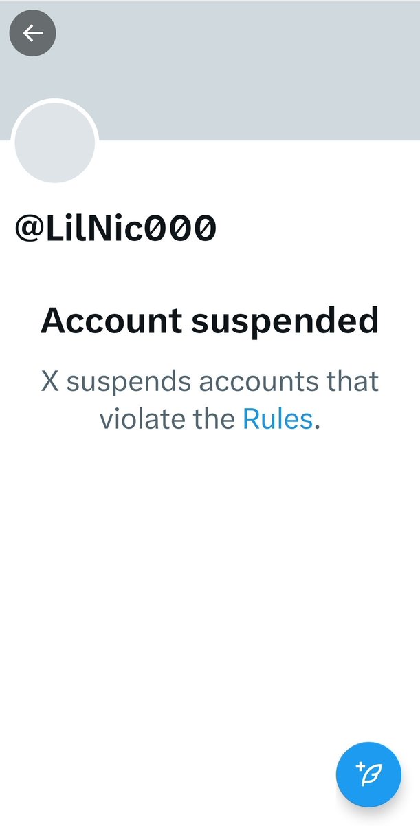 Screenshot from X. Account suspended.