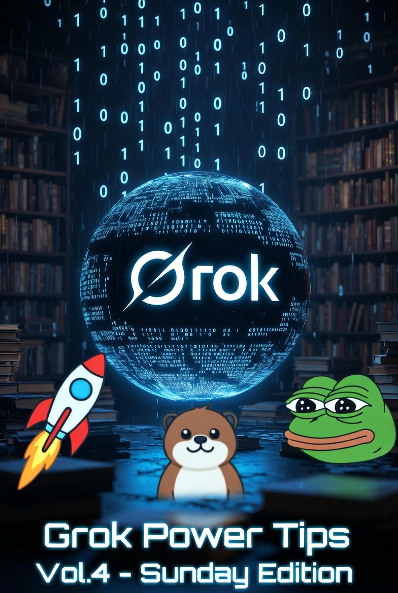 hercryptorise's tweet photo. Grok Sunday power tips – vol. 4! 🚀

Weekend edition: quick wins to 10x your creativity, research &amp; content game in 2026.

No fluff — just the best Grok tricks I’m using right now 💎

Let’s level up together
#GrokTips #xAI #GrokImagine

1/8 https://t.co/9Fuve9qtz2