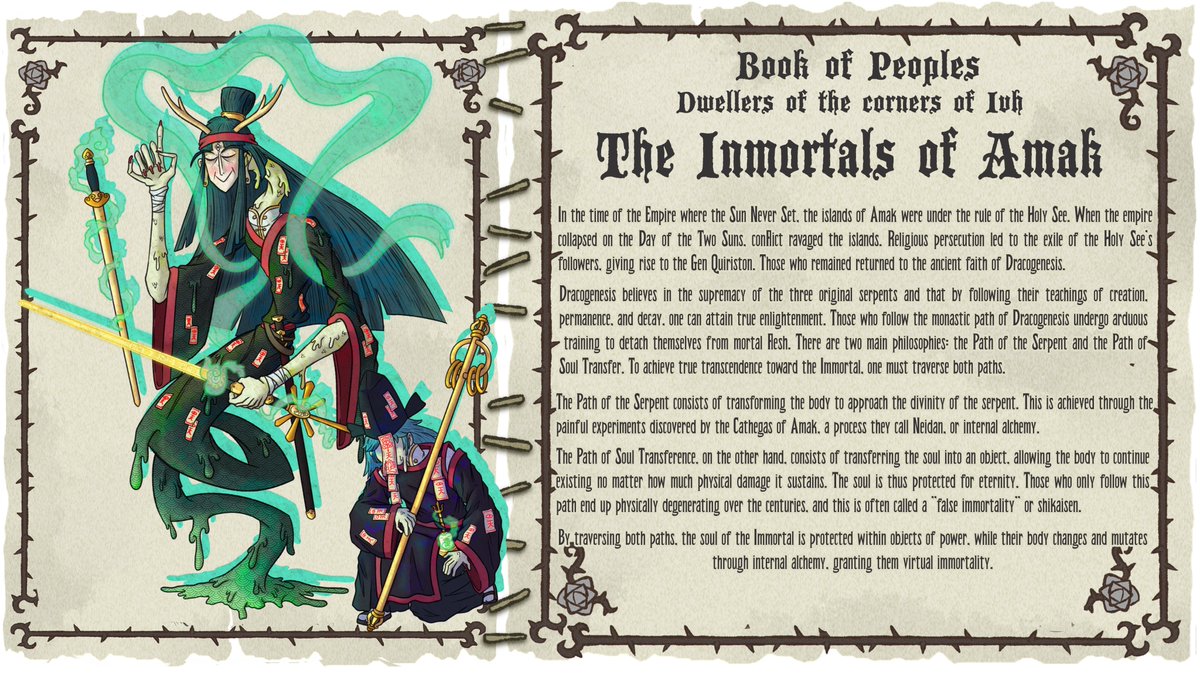 Hey though month but here's the next Ars Animarum with the extender lore of the Inmortals of Amak