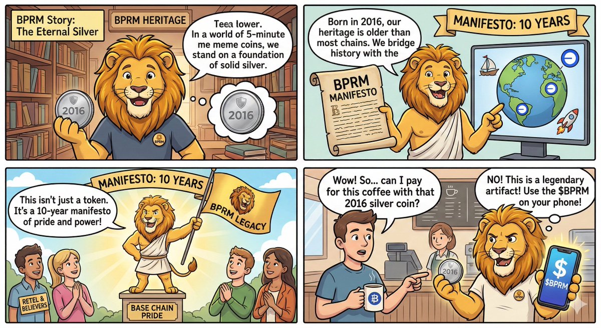 BasePrimeCoin's tweet photo. Embrace the Pride of Base Chain. 🦁🚀
A legacy born from 2016 physical silver × The cutting-edge of DeFi. $BPRM is writing the new manifesto of legends.
Check the thread for details! 👇
#BPRM #BasePrime #LegacyNeverDies #BaseChain #DeFi
👉https://t.co/GO1Jb3xFVP https://t.co/6q4Xy4qB9D