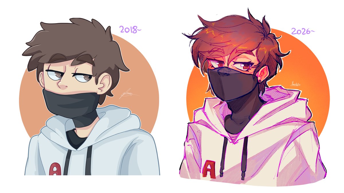 -Me sorprendio el hecho de que aun tenga el archivo original del primer dibujo :p

Yo creo que si hay cambios luego de 8 años...
Intente mantenerme al margen y no cambiar mucho kashdsahj