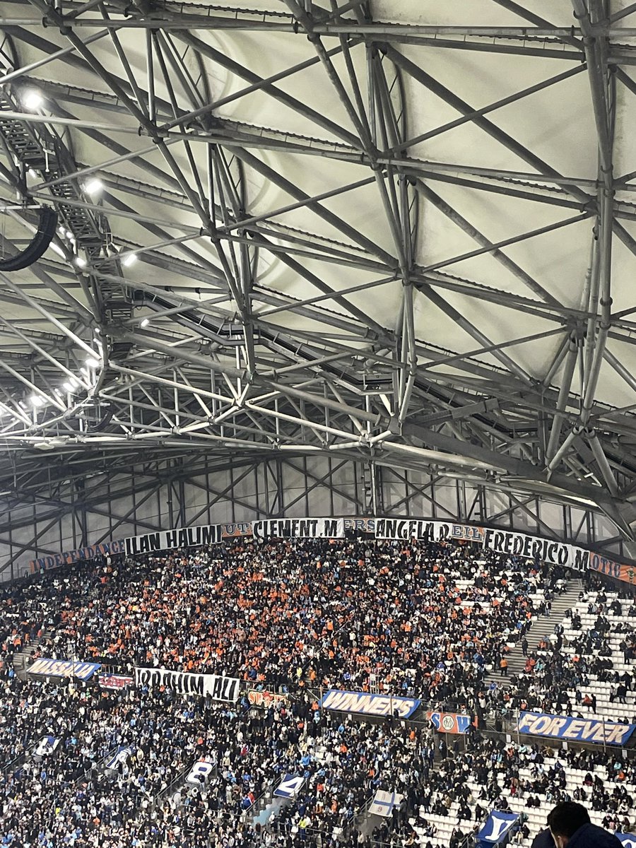 South Winners with the names of those murdered by far-right violence. 

I assume it’s in response to the political debate around the death of far-right activist Quentin Deranque with Lyon at the Velodrome.
