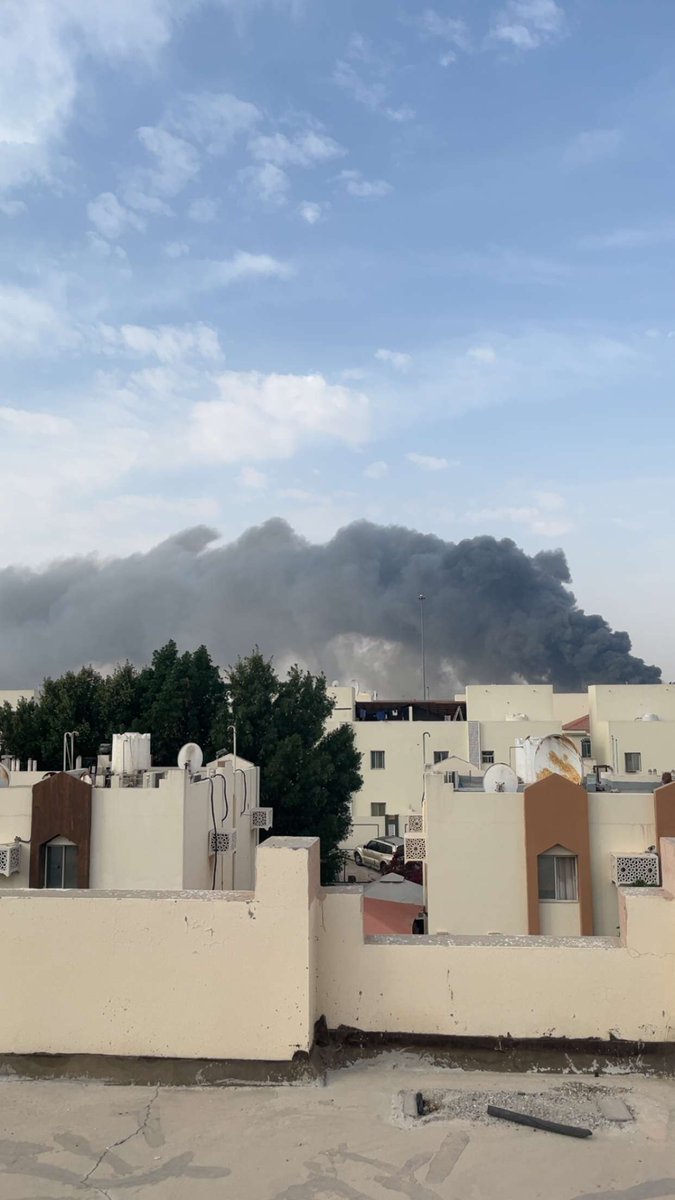 FREEMAHA2026's tweet photo. 🚨 URGENT: 3 generations of Cypriot citizens are trapped in Qatar under missile fire. A strike just hit near our home (see photo). The Cyprus govt has denied my children’s passports since 2011. @PresidentCyP @CyprusMFA, don't abandon your citizens in a war zone! #Cyprus #Qatar #HumanRights